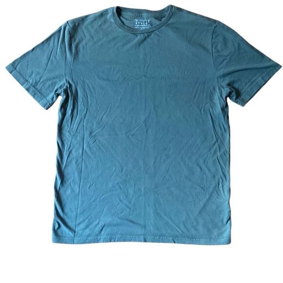 Mens T-Shirt Green Simply Styled 100% Cotton Size Medium y2k - Picture 1 of 3